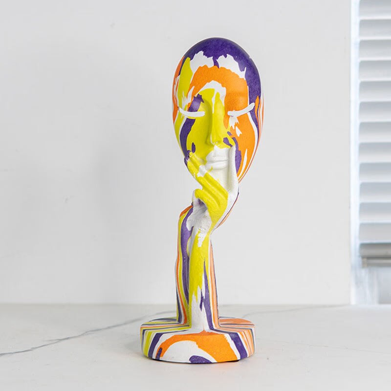 Resin Abstract Human Face Mask Figurines for Interior Home Living Roon Desktop Accessories European Painting Figures acacuss