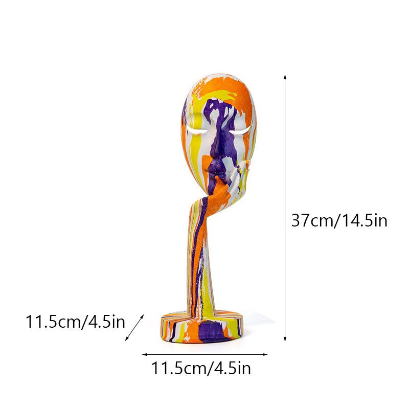 Resin Abstract Human Face Mask Figurines for Interior Home Living Roon Desktop Accessories European Painting Figures acacuss