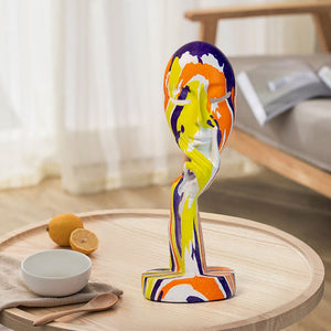 Resin Abstract Human Face Mask Figurines for Interior Home Living Roon Desktop Accessories European Painting Figures acacuss