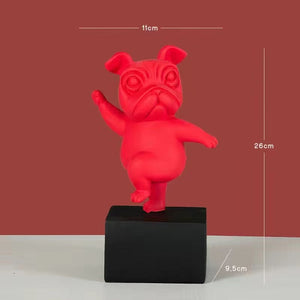 Resin Abstract Yoga Bulldog Dog Figurine Statuette Sculpture Animal Statue Desktop Craft Home Living Room Ornaments Decoration acacuss