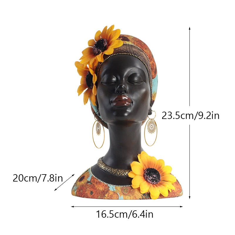 Resin African Exotic Black Mother And Child Statues Retro Figurines for Interior Mother's Day Gift Home Decorations acacuss