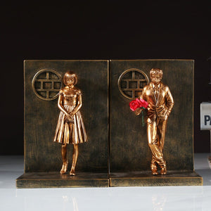 Resin Banksy Figureins Bookshelf Bookend Book Ends Decoration Art Display Desktop Home Study Room Decor Object Items acacuss