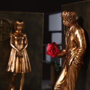 Resin Banksy Figureins Bookshelf Bookend Book Ends Decoration Art Display Desktop Home Study Room Decor Object Items acacuss