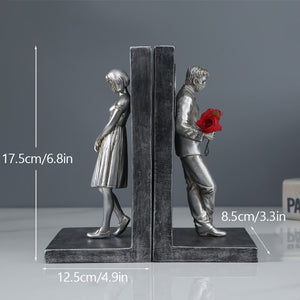 Resin Banksy Figureins Bookshelf Bookend Book Ends Decoration Art Display Desktop Home Study Room Decor Object Items acacuss