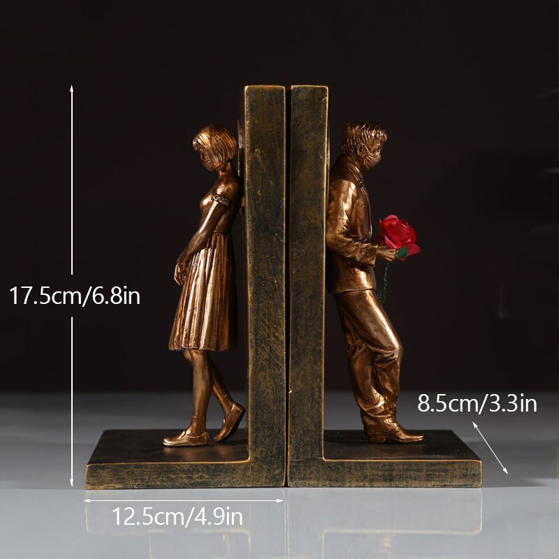 Resin Banksy Figureins Bookshelf Bookend Book Ends Decoration Art Display Desktop Home Study Room Decor Object Items acacuss