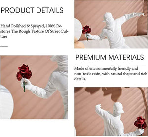 Resin Banksy Sculptures Flower Thrower Statue Bomber Home Decoration Desk Accessories Collectible Figurine Decorative Interior acacuss