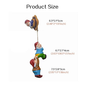 Resin Climbing Gnome Sculpture White Beard Dwarf Art Statue Courtyard Landscape Figurines Garden Tree Decoration Elf Pendant acacuss