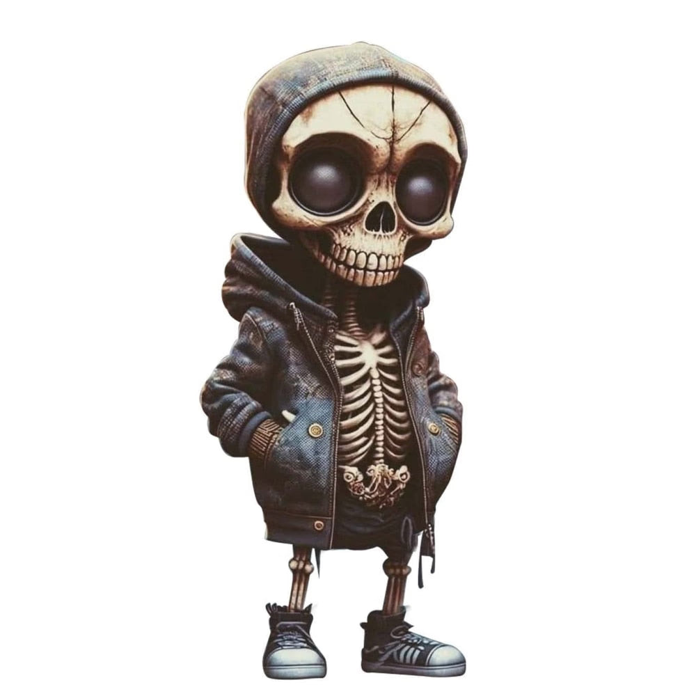 Resin Cool Skeleton Figures Halloween Skeleton Figurine Skull Horrible Ornaments Car Instrument Panel Desk Decoration acacuss