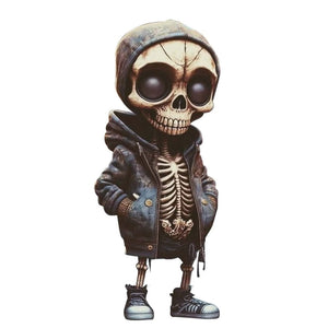 Resin Cool Skeleton Figures Halloween Skeleton Figurine Skull Horrible Ornaments Car Instrument Panel Desk Decoration acacuss