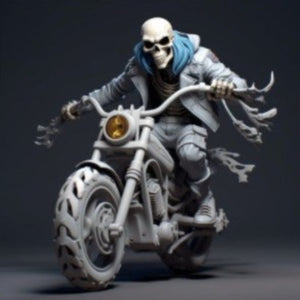 Resin Cool Skeleton Figurines 15cm Sports Ornaments Miniatures Halloween Desk Decorations Festival Gifts Car Decor acacuss
