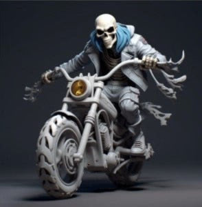 Resin Cool Skeleton Figurines 15cm Sports Ornaments Miniatures Halloween Desk Decorations Festival Gifts Car Decor acacuss