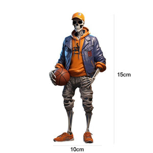 Resin Cool Skeleton Figurines 15cm Sports Ornaments Miniatures Halloween Desk Decorations Festival Gifts Car Decor acacuss