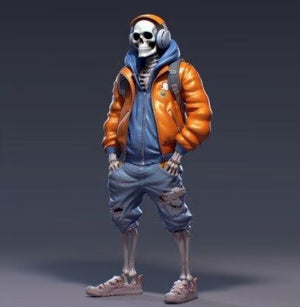 Resin Cool Skeleton Figurines 15cm Sports Ornaments Miniatures Halloween Desk Decorations Festival Gifts Car Decor acacuss