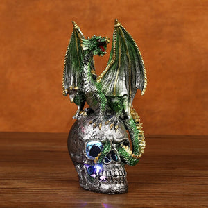 Resin Crafts Halloween Decoration Battle Dragon Resin Decoration Skeleton Home Desktop and Gateway Decoration acacuss