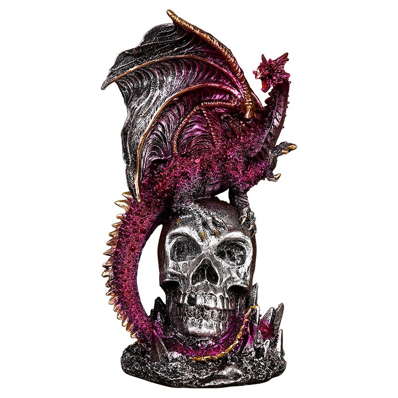 Resin Crafts Halloween Decoration Battle Dragon Resin Decoration Skeleton Home Desktop and Gateway Decoration acacuss