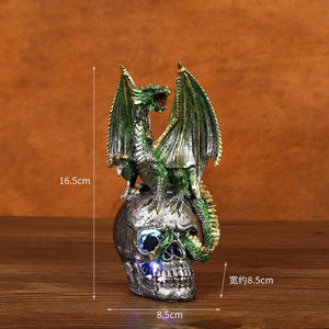 Resin Crafts Halloween Decoration Battle Dragon Resin Decoration Skeleton Home Desktop and Gateway Decoration acacuss