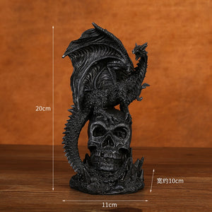 Resin Crafts Halloween Decoration Battle Dragon Resin Decoration Skeleton Home Desktop and Gateway Decoration acacuss