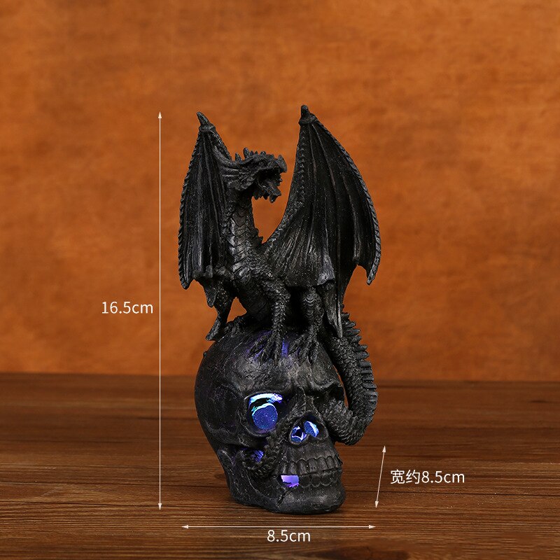 Resin Crafts Halloween Decoration Battle Dragon Resin Decoration Skeleton Home Desktop and Gateway Decoration acacuss