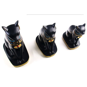 Resin Egyptian Cat Bastet Figurine Anime Egyptian Goddess Statue Sculpture Home Bar Office Desktop Decoration(Large) acacuss