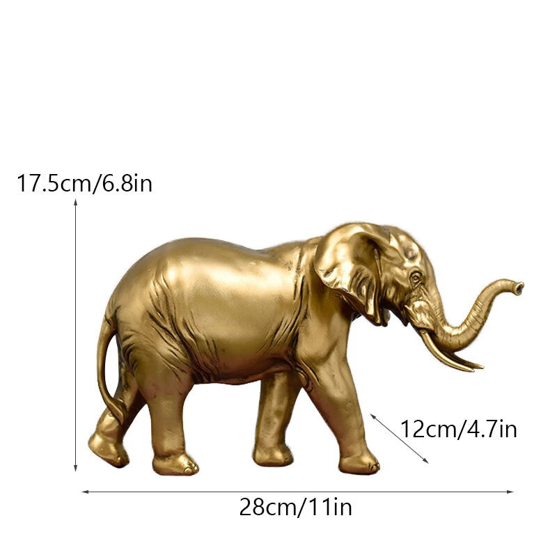 Resin Elephant Figurines for Interior Fortune Lucky Ornament Home Collection Decoration Accessorie Living Room Object acacuss