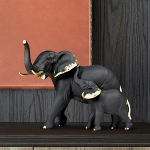 Resin Elephant Figurines for Interior Fortune Lucky Ornament Home Collection Decoration Accessorie Living Room Object acacuss