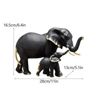 Resin Elephant Figurines for Interior Fortune Lucky Ornament Home Collection Decoration Accessorie Living Room Object acacuss