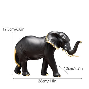 Resin Elephant Figurines for Interior Fortune Lucky Ornament Home Collection Decoration Accessorie Living Room Object acacuss