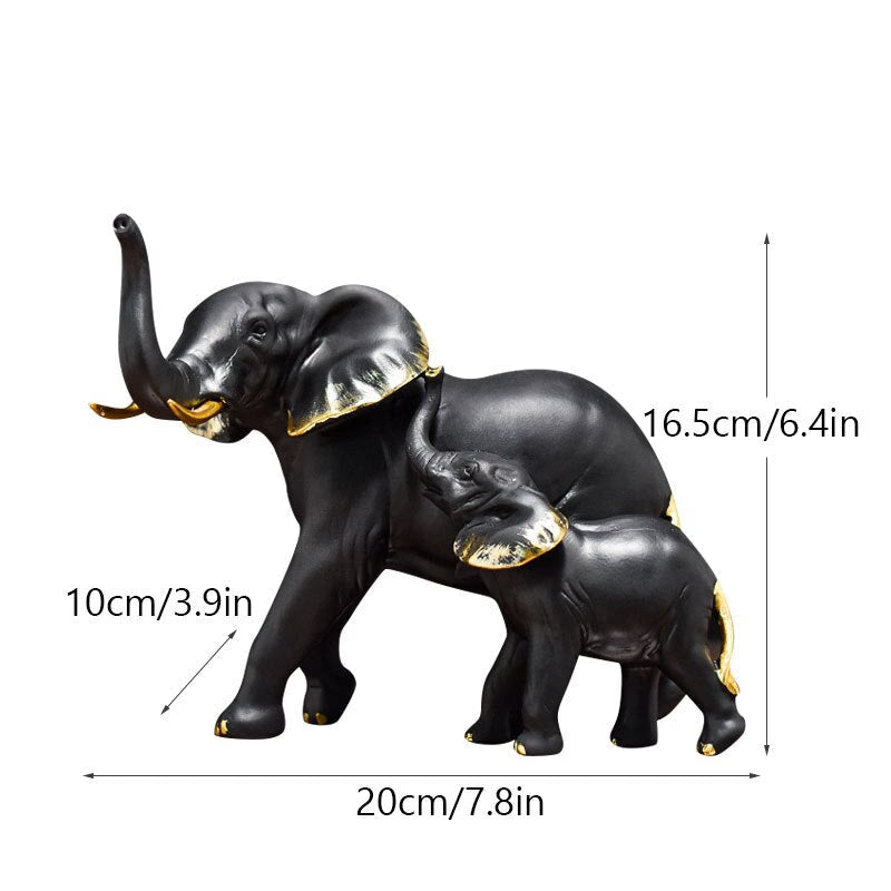 Resin Elephant Figurines for Interior Fortune Lucky Ornament Home Collection Decoration Accessorie Living Room Object acacuss