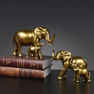 Resin Elephant Figurines for Interior Fortune Lucky Ornament Home Collection Decoration Accessorie Living Room Object acacuss