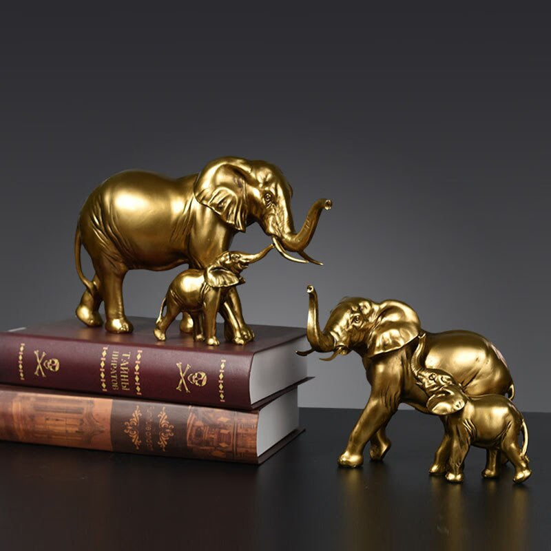 Resin Elephant Figurines for Interior Fortune Lucky Ornament Home Collection Decoration Accessorie Living Room Object acacuss