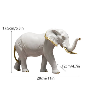 Resin Elephant Figurines for Interior Fortune Lucky Ornament Home Collection Decoration Accessorie Living Room Object acacuss