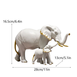 Resin Elephant Figurines for Interior Fortune Lucky Ornament Home Collection Decoration Accessorie Living Room Object acacuss