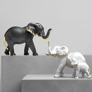 Resin Elephant Figurines for Interior Fortune Lucky Ornament Home Collection Decoration Accessorie Living Room Object acacuss