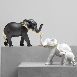 Resin Elephant Figurines for Interior Fortune Lucky Ornament Home Collection Decoration Accessorie Living Room Object acacuss
