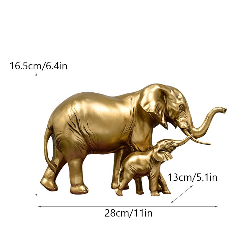 Resin Elephant Figurines for Interior Fortune Lucky Ornament Home Collection Decoration Accessorie Living Room Object acacuss