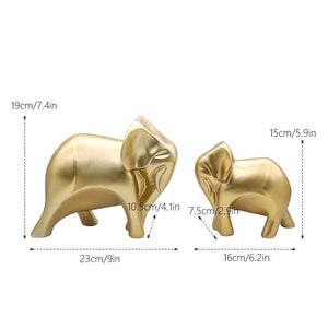 Resin European Luxury Golden Elephant Figurines for Interior Abstract Art Animal Couple Statues Inteiror Decorations acacuss