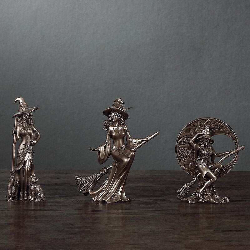 Resin Figurines Witch Decoration Home Room Decoration Accessories Office Desk Decoration Statue Witch Sculpture Home Decor 2023 acacuss