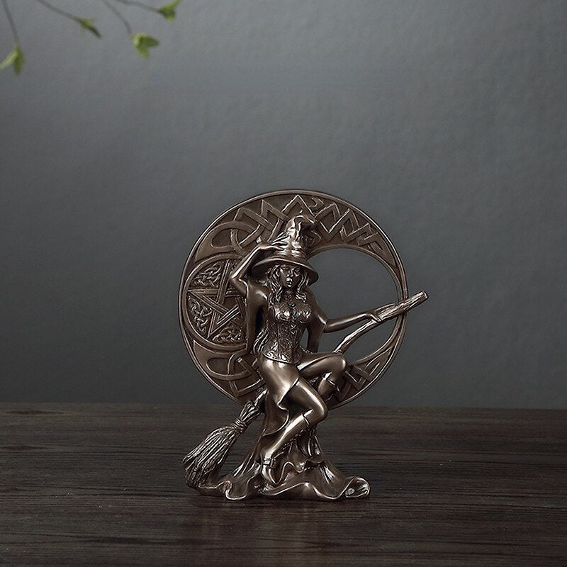 Resin Figurines Witch Decoration Home Room Decoration Accessories Office Desk Decoration Statue Witch Sculpture Home Decor 2023 acacuss