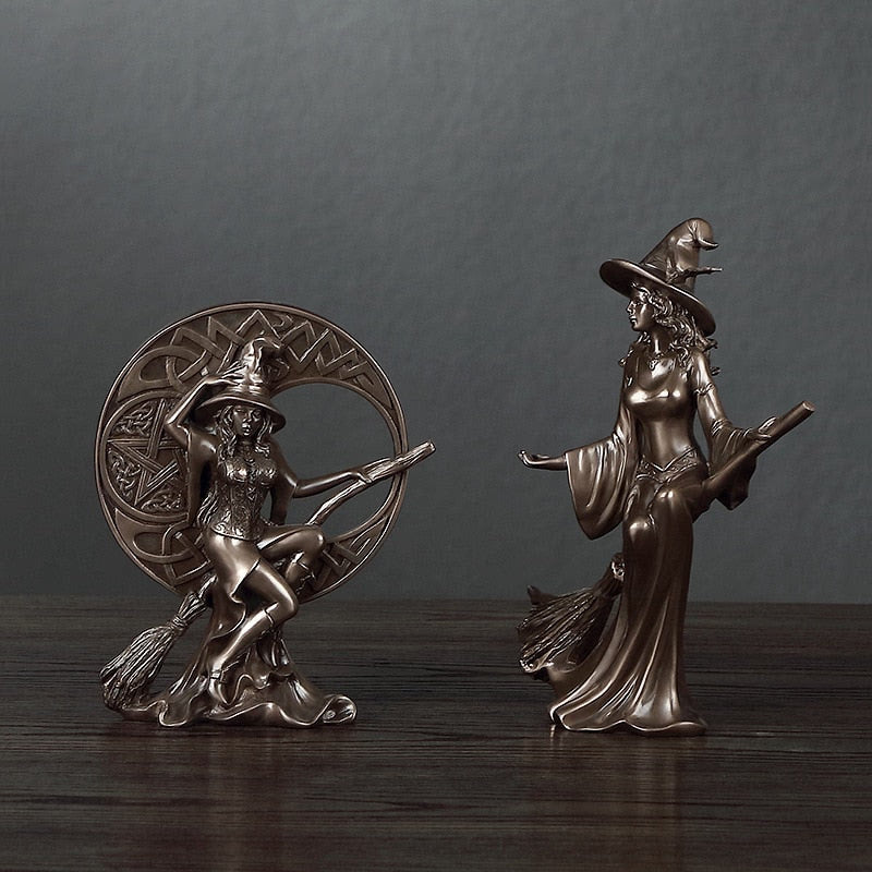 Resin Figurines Witch Decoration Home Room Decoration Accessories Office Desk Decoration Statue Witch Sculpture Home Decor 2023 acacuss