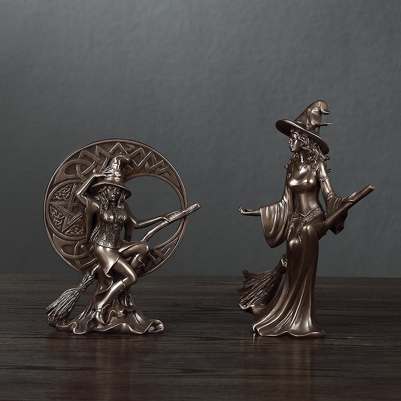 Resin Figurines Witch Decoration Home Room Decoration Accessories Office Desk Decoration Statue Witch Sculpture Home Decor 2023 acacuss