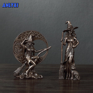 Resin Figurines Witch Decoration Home Room Decoration Accessories Office Desk Decoration Statue Witch Sculpture Home Decor 2023 acacuss