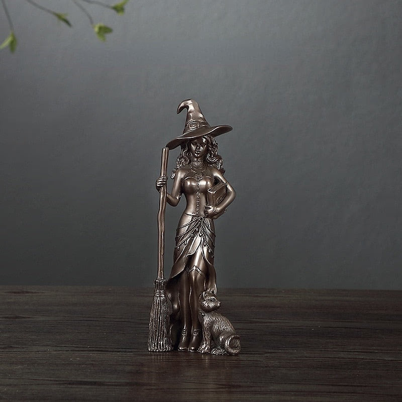 Resin Figurines Witch Decoration Home Room Decoration Accessories Office Desk Decoration Statue Witch Sculpture Home Decor 2023 acacuss