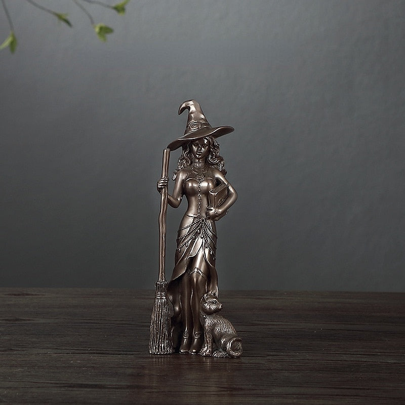 Resin Figurines Witch Decoration Home Room Decoration Accessories Office Desk Decoration Statue Witch Sculpture Home Decor 2023 acacuss