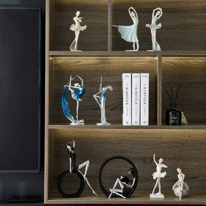 Resin Girl Sculpture Luxury Living Room Decoration Home Decorative Figures Desktop Ornament Modern Art Statue Room Decoration acacuss