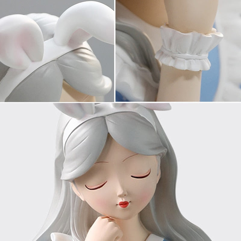 Resin Girl Tray Figurines for Interior Nordic INS Figure Decor Statue Home Living Room Desktop Storage Decoration acacuss