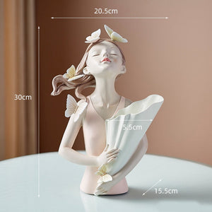 Resin LUCKY Deer Elk Figurine Statue Home Living Room Decor Crafts Sculpture Creative Gifts Modern Desktop Ornament acacuss