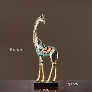 Resin LUCKY Deer Elk Figurine Statue Home Living Room Decor Crafts Sculpture Creative Gifts Modern Desktop Ornament acacuss