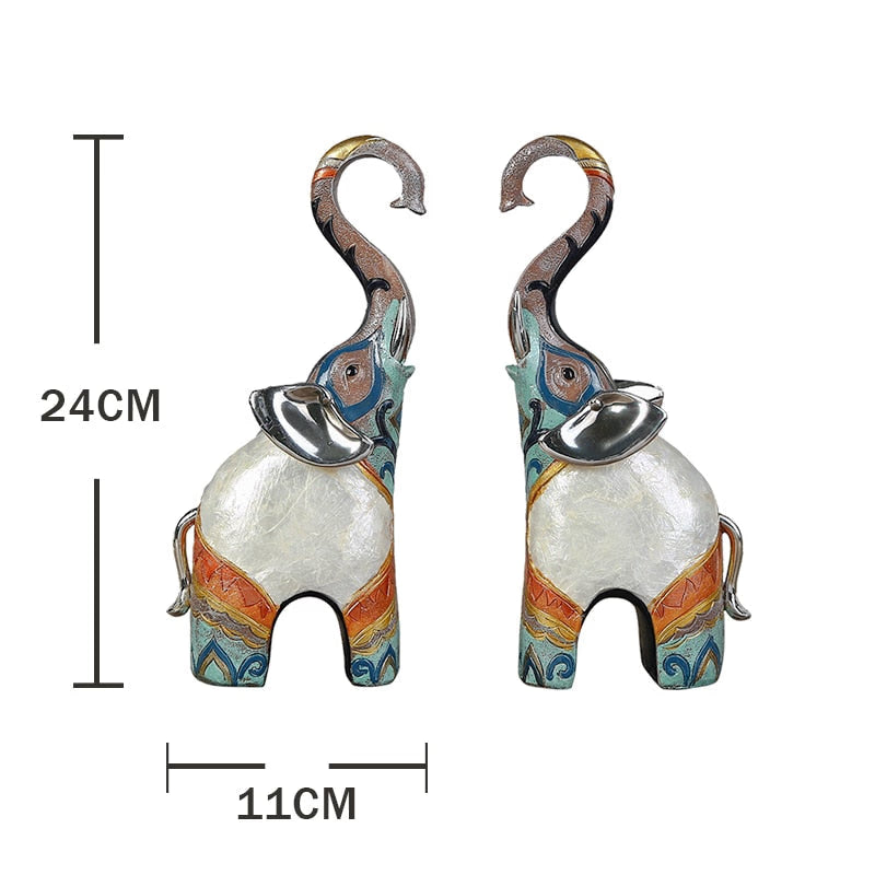 Resin LUCKY Deer Elk Figurine Statue Home Living Room Decor Crafts Sculpture Creative Gifts Modern Desktop Ornament acacuss