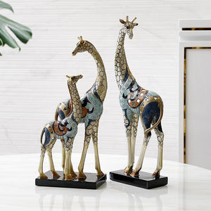 Resin LUCKY Deer Elk Figurine Statue Home Living Room Decor Crafts Sculpture Creative Gifts Modern Desktop Ornament acacuss