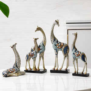Resin LUCKY Deer Elk Figurine Statue Home Living Room Decor Crafts Sculpture Creative Gifts Modern Desktop Ornament acacuss